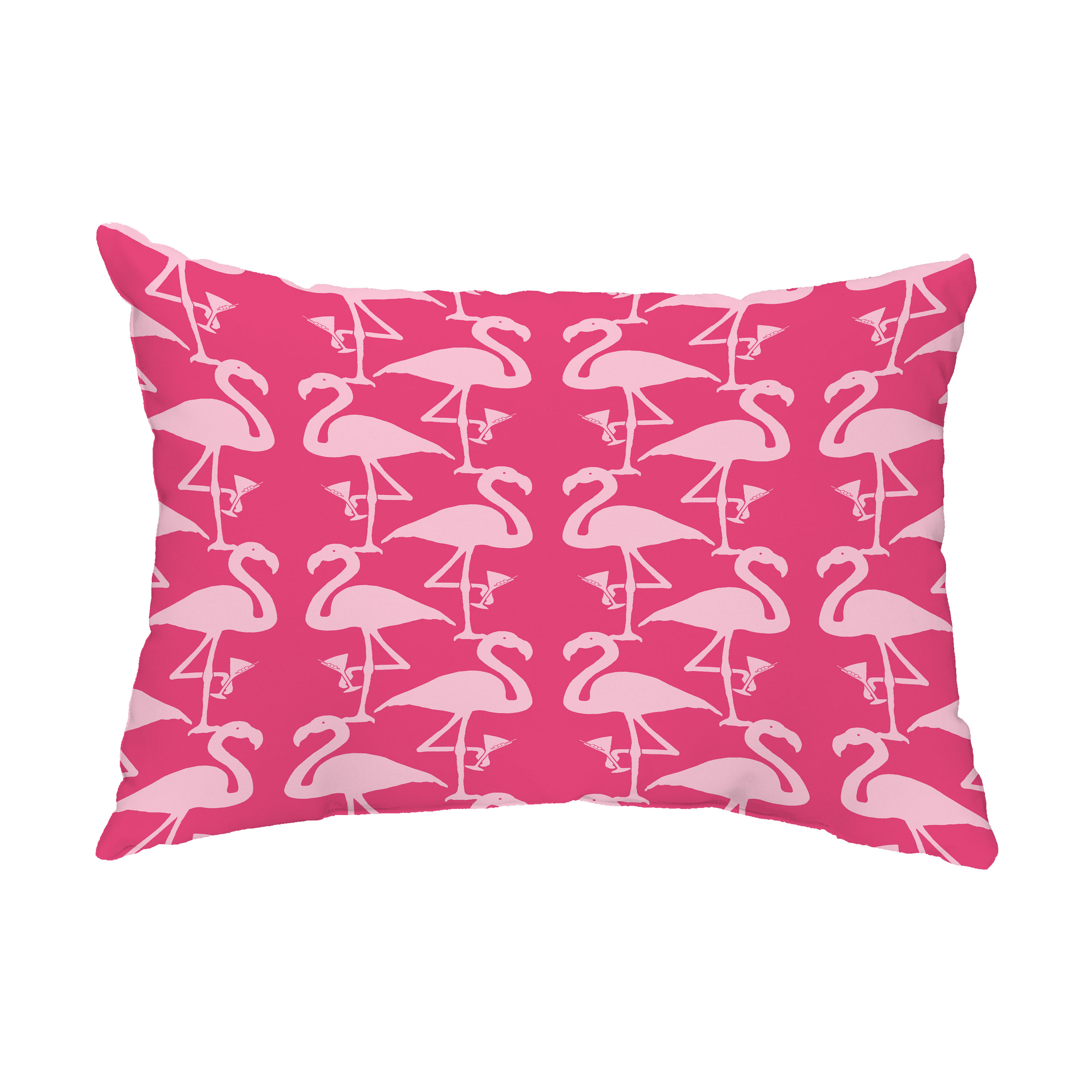 Simply Daisy, 14" x 20" Flamingo Heart Martini Pink Abstract Decorative Outdoor Pillow - image 1 of 1