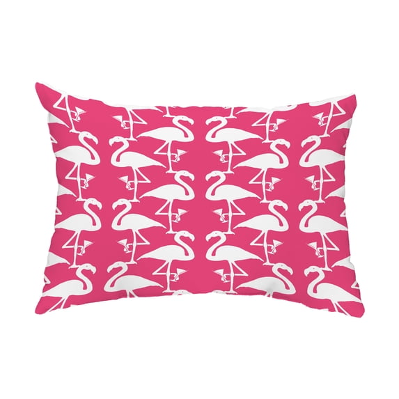 Simply Daisy, 14" x 20" Flamingo Heart Martini Pink Abstract Decorative Outdoor Pillow