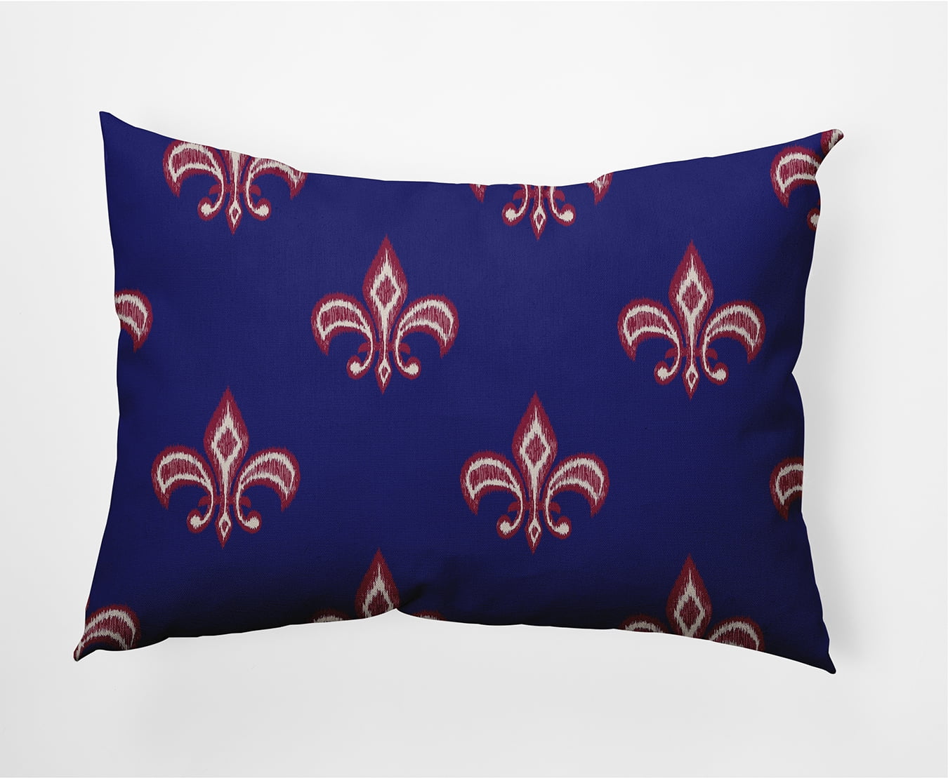 Simply Daisy 14" x 20" Fleur de Lis Decorative Throw Pillow, Indigo Blue