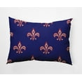 thumbnail image 1 of Simply Daisy 14" x 20" Fleur de Lis Indoor/Outdoor Polyester Throw Pillow, Indigo Blue, 1 of 3