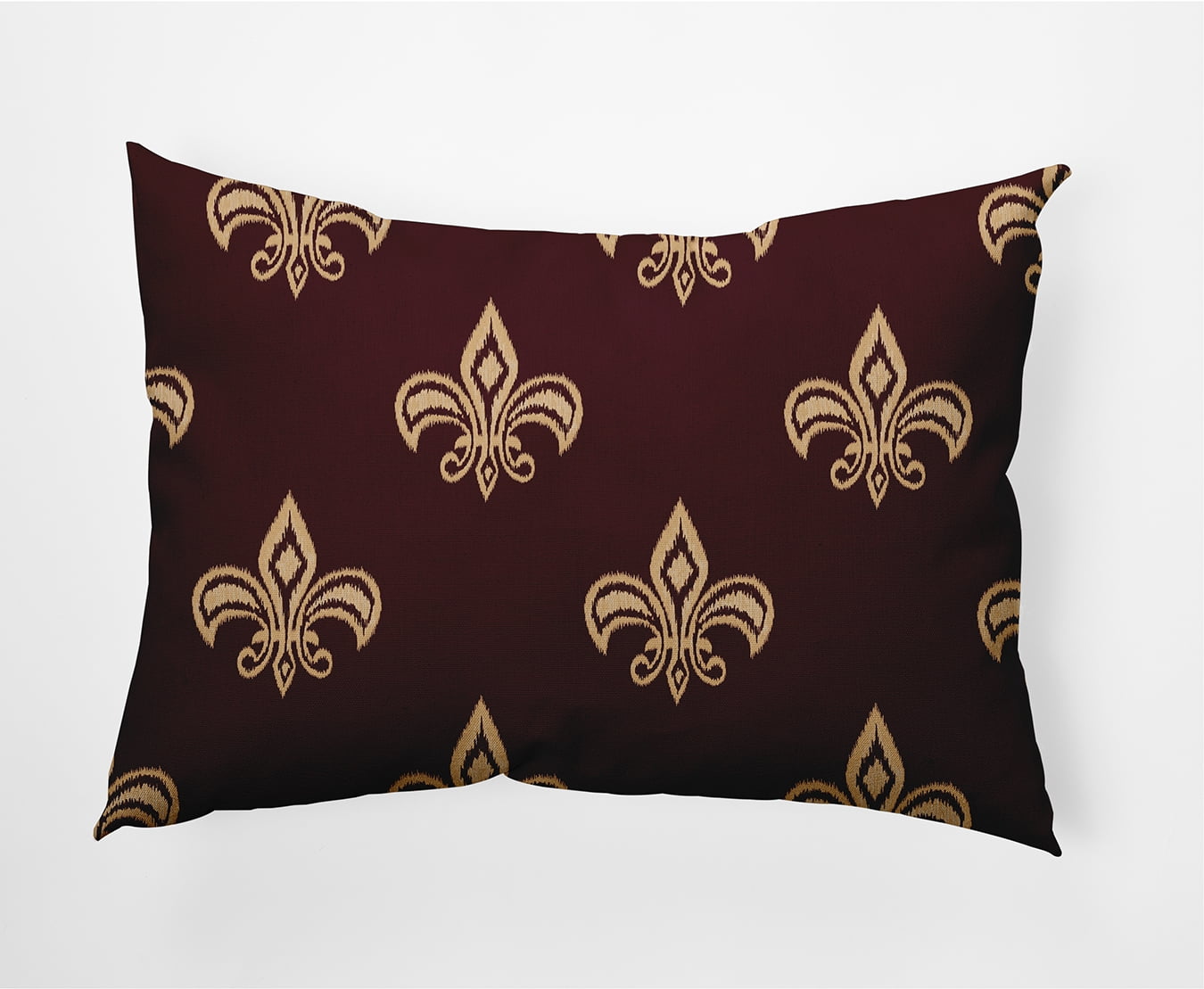 Simply Daisy 14" x 20" Fleur de Lis Indoor/Outdoor Polyester Throw Pillow, Pomegranate