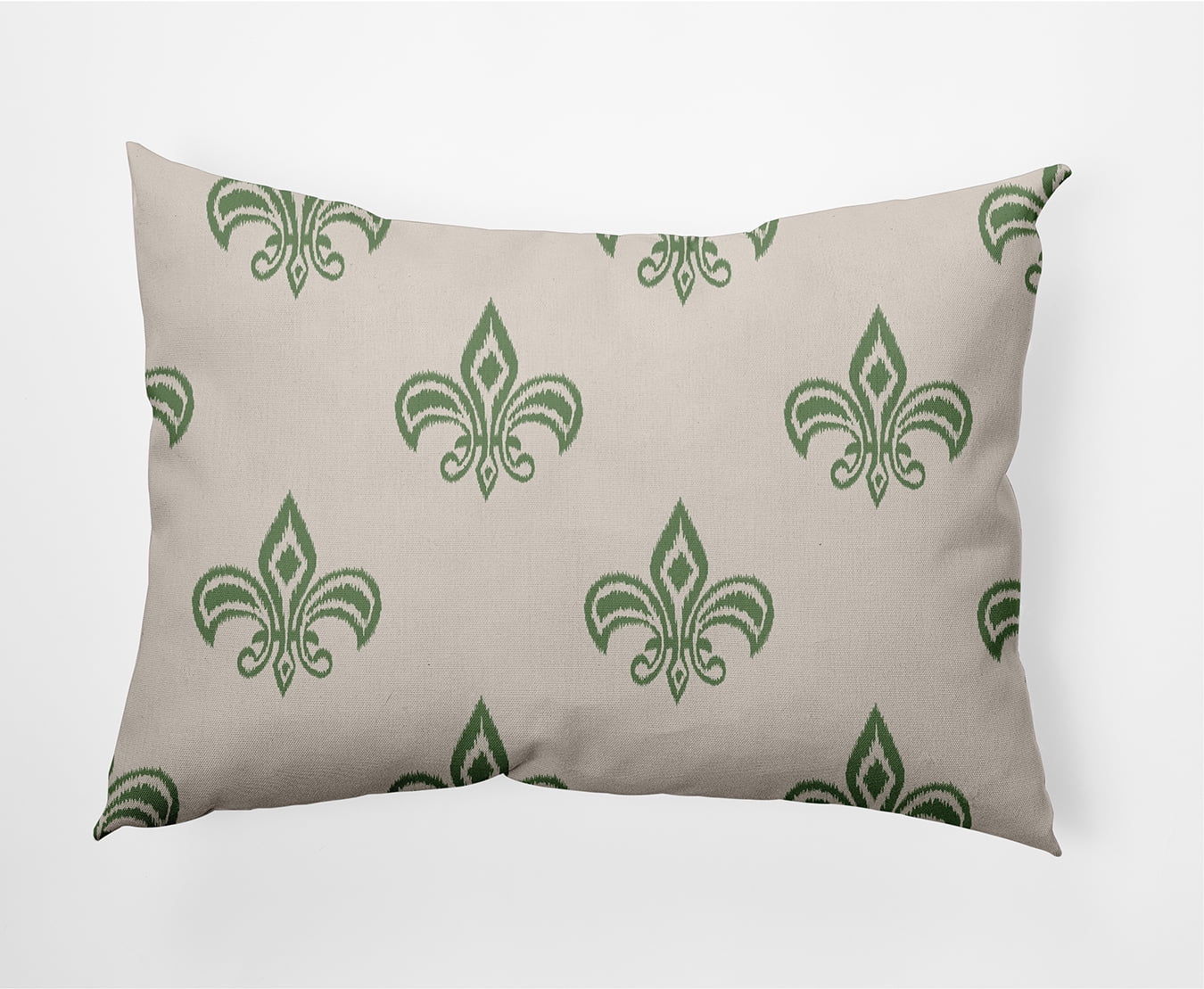 Simply Daisy 14" x 20" Fleur de Lis Indoor/Outdoor Polyester Throw Pillow, Sage