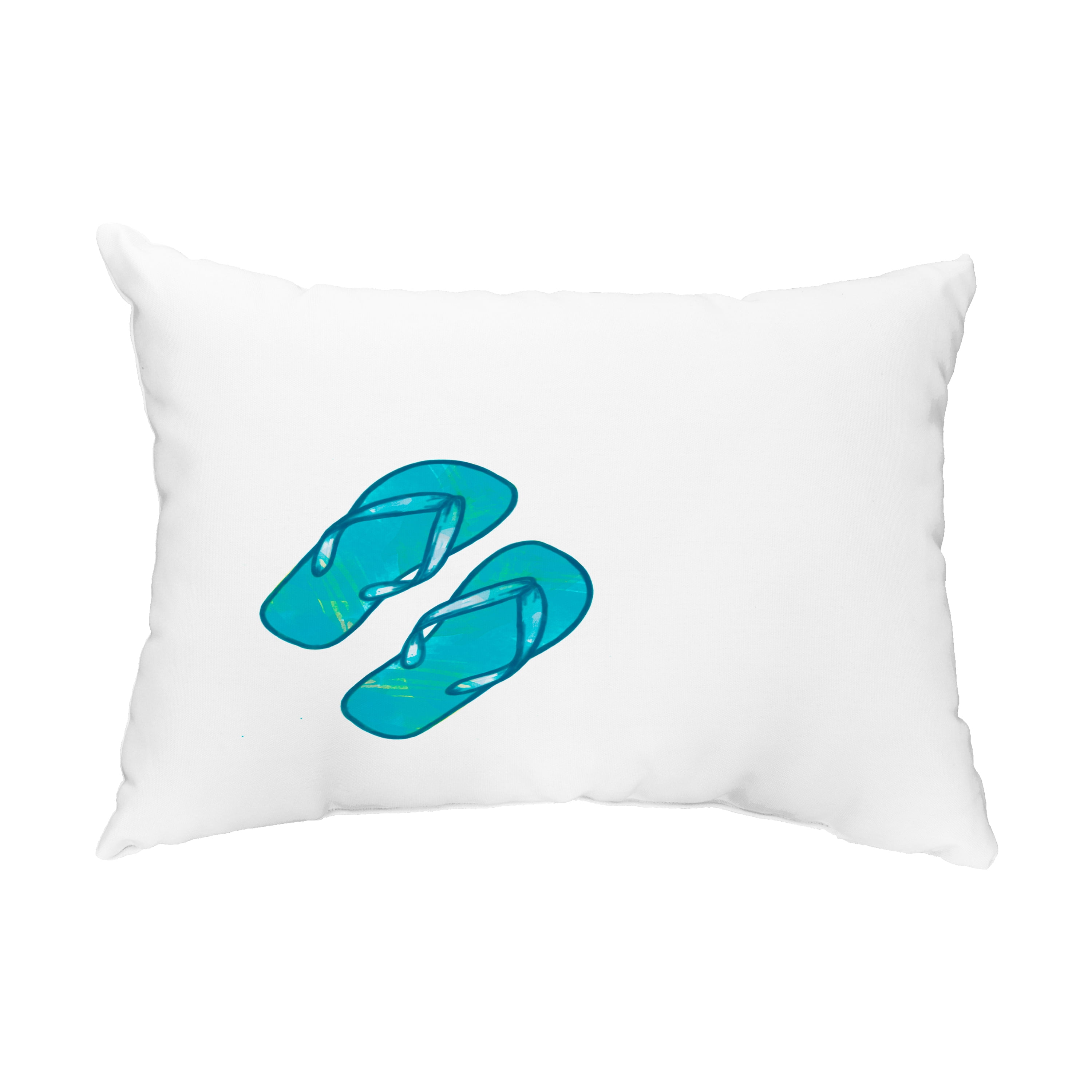 Simply Daisy, 14" x 20" Flip Flops White Decorative Coastal Outdoor Throw Pillow