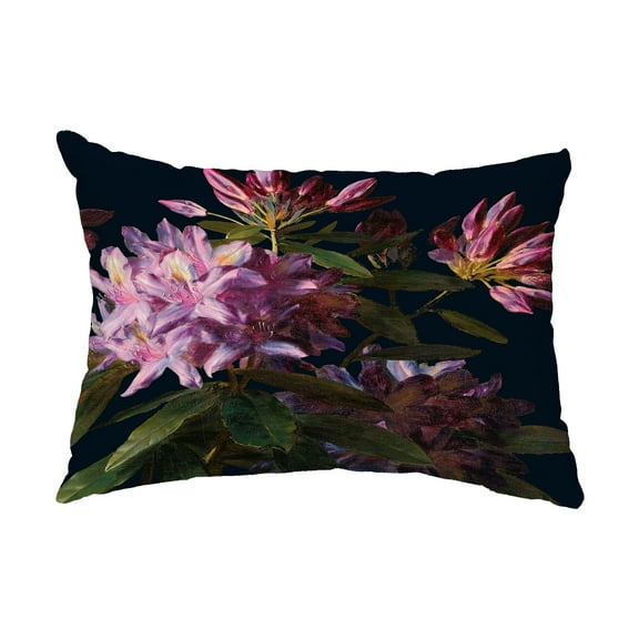Simply Daisy, 14" x 20" Floral Dream Black Floral Print Decorative Outdoor Throw Pillow