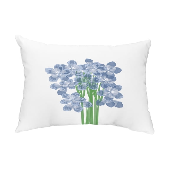 Simply Daisy, 14" x 20" Florpalida Blue Floral Decorative Outdoor Pillow