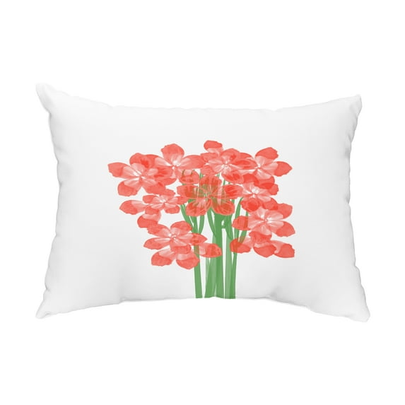 Simply Daisy, 14" x 20" Florpalida Orange Floral Decorative Outdoor Pillow