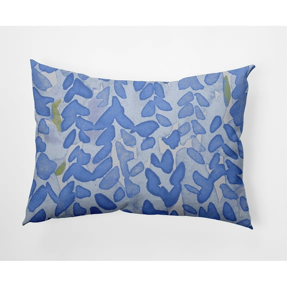 Simply Daisy, 14" x 20" Flower Bell Blue Floral Decorative Outdoor Pillow