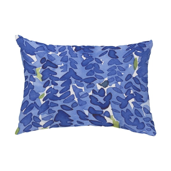 Simply Daisy, 14" x 20" Flower Bell Blue Floral Decorative Outdoor Pillow