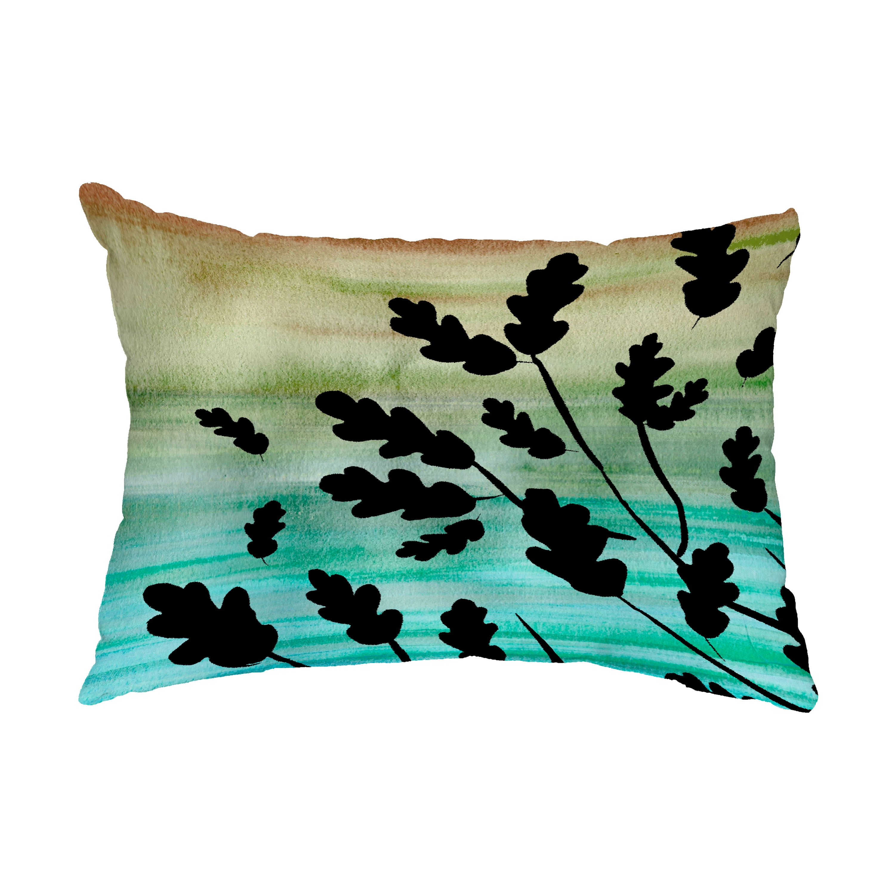 Simply Daisy, 14" x 20" Flowing Leaves Multi Floral Print Outdoor Decorative Throw Pillow