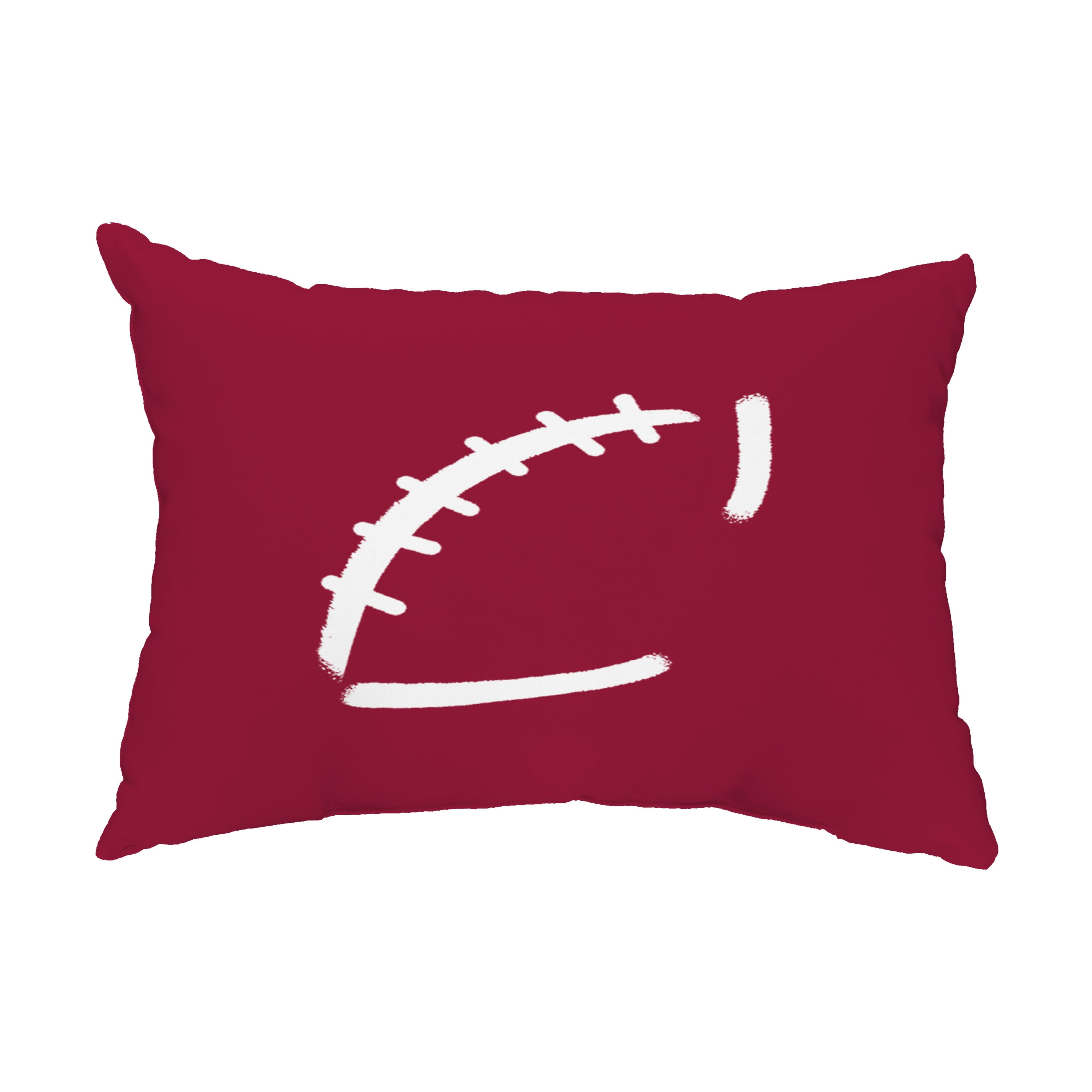 Simply Daisy, 14" x 20" Football Cranberry Abstract Decorative Outdoor Pillow