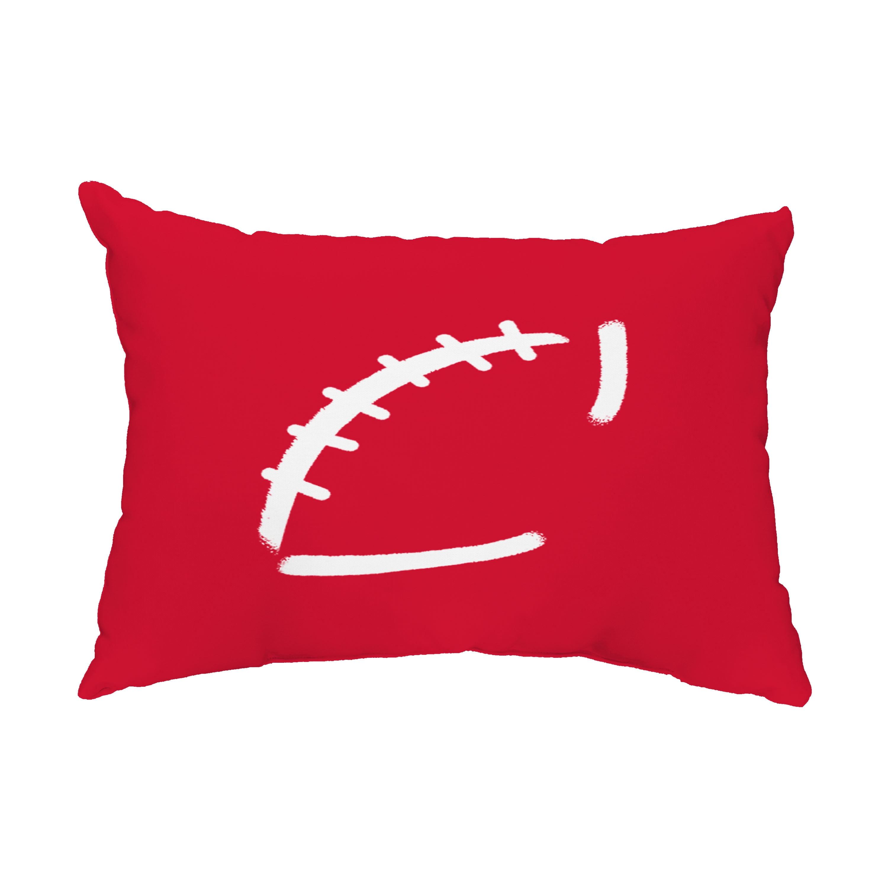 Simply Daisy, 14" x 20" Football Red Abstract Decorative Outdoor Pillow
