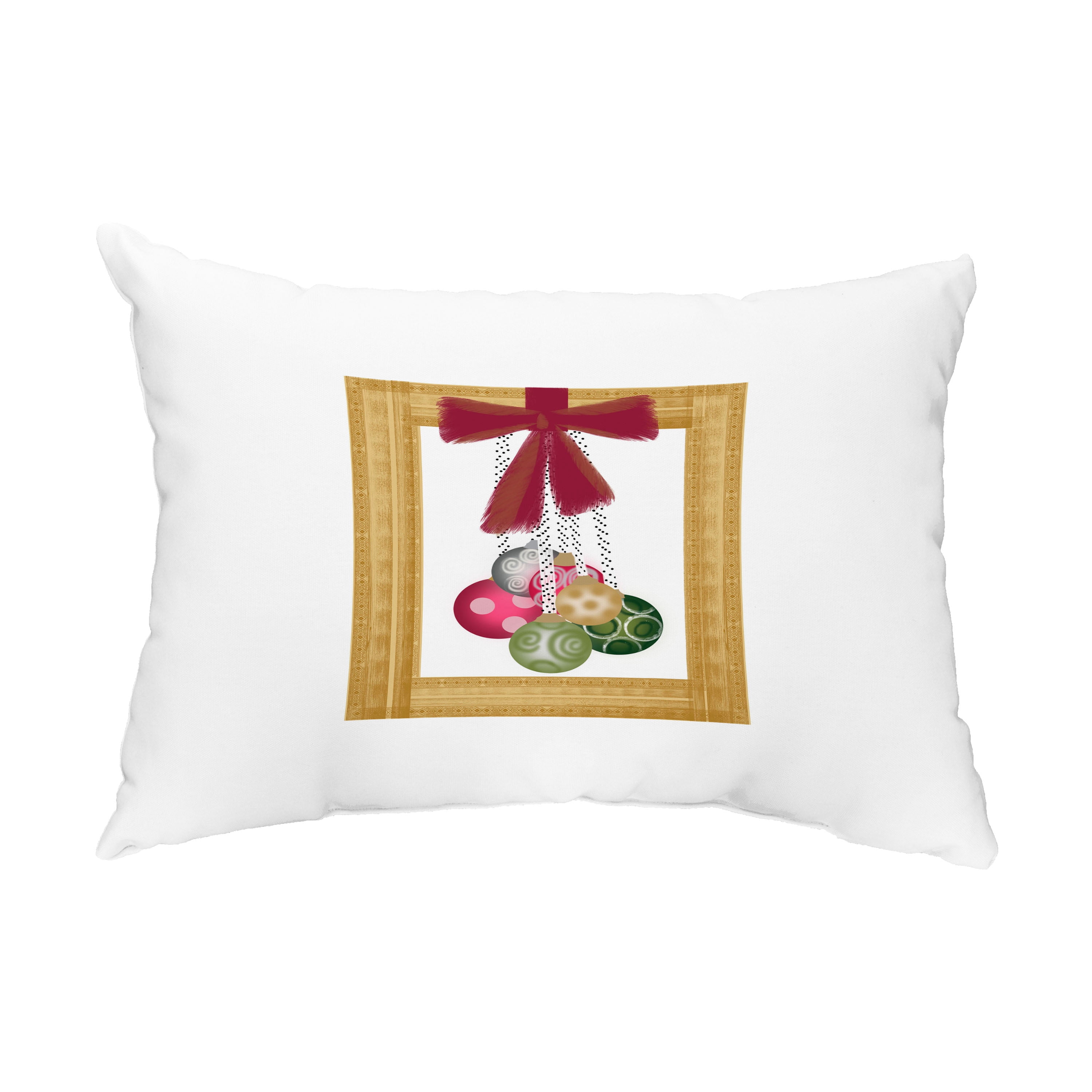 Simply Daisy, 14" x 20" Frame It Up Yellow Decorative Christmas Outdoor Pillow