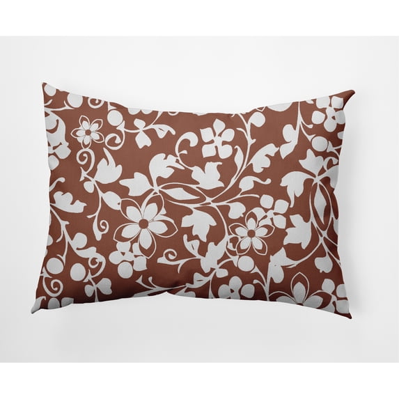 Simply Daisy 14" x 20" French, Country Brown Polyester Decorative Lumbar Pillow