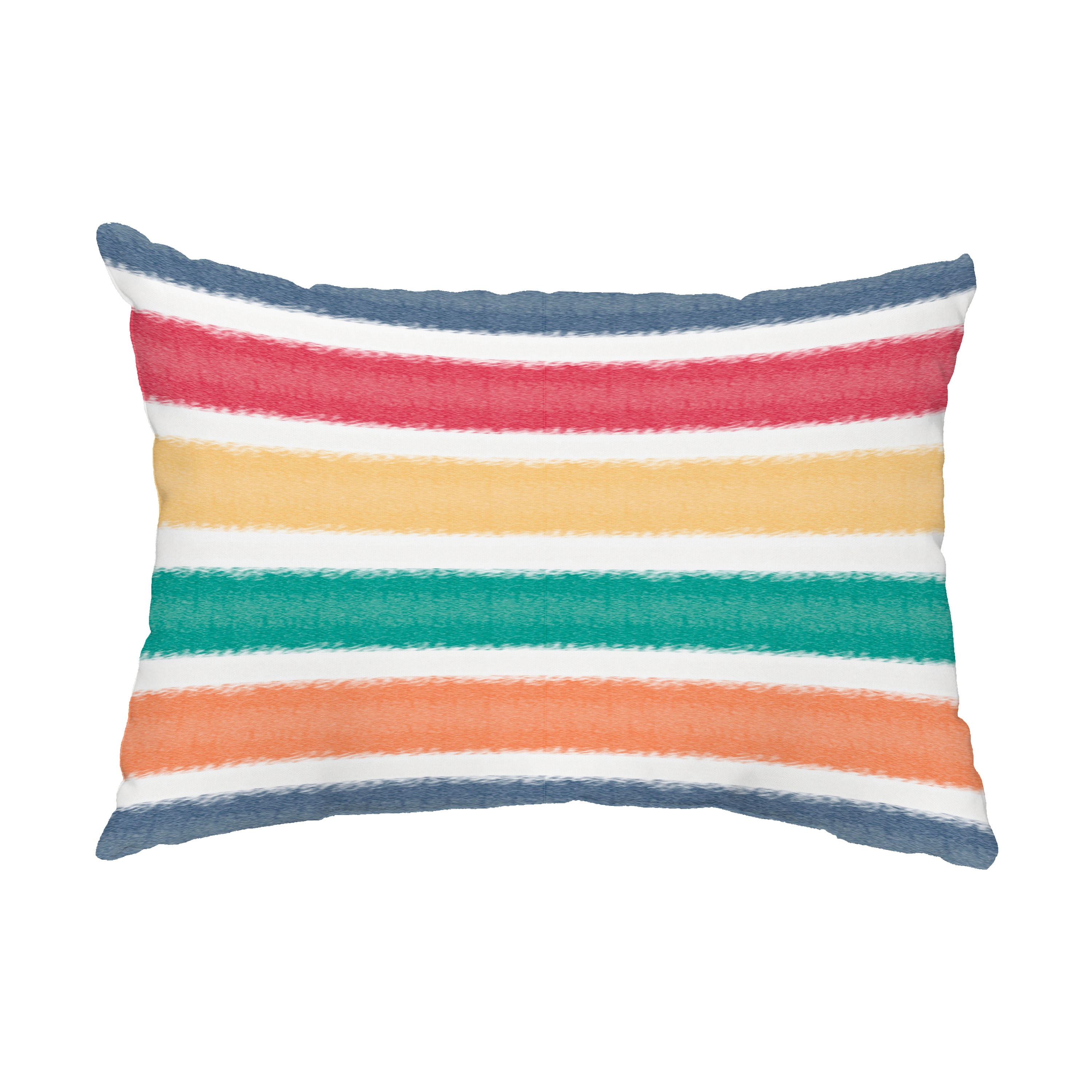 Simply Daisy, 14" x 20" Fun in the Sun Blue Decorative Stripe Outdoor Pillow