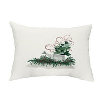 Simply Daisy, 14" x 20" Gardener's Holiday Delight Green Decorative Christmas Outdoor Pillow