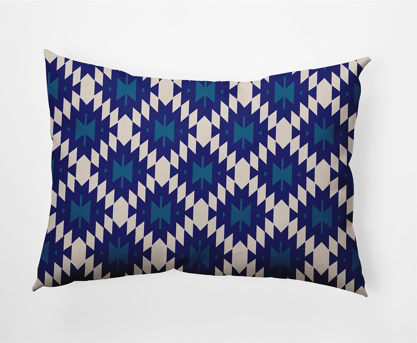 Simply Daisy 14" x 20" Geo Craze Decorative Throw Pillow, Autumn Blue