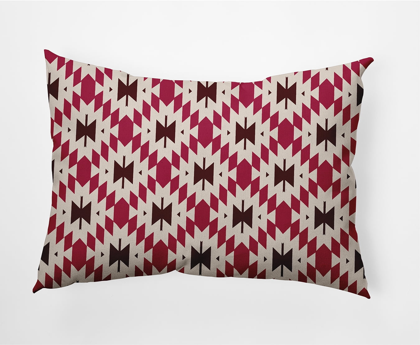 Simply Daisy 14" x 20" Geo Craze Decorative Throw Pillow, Cranberry