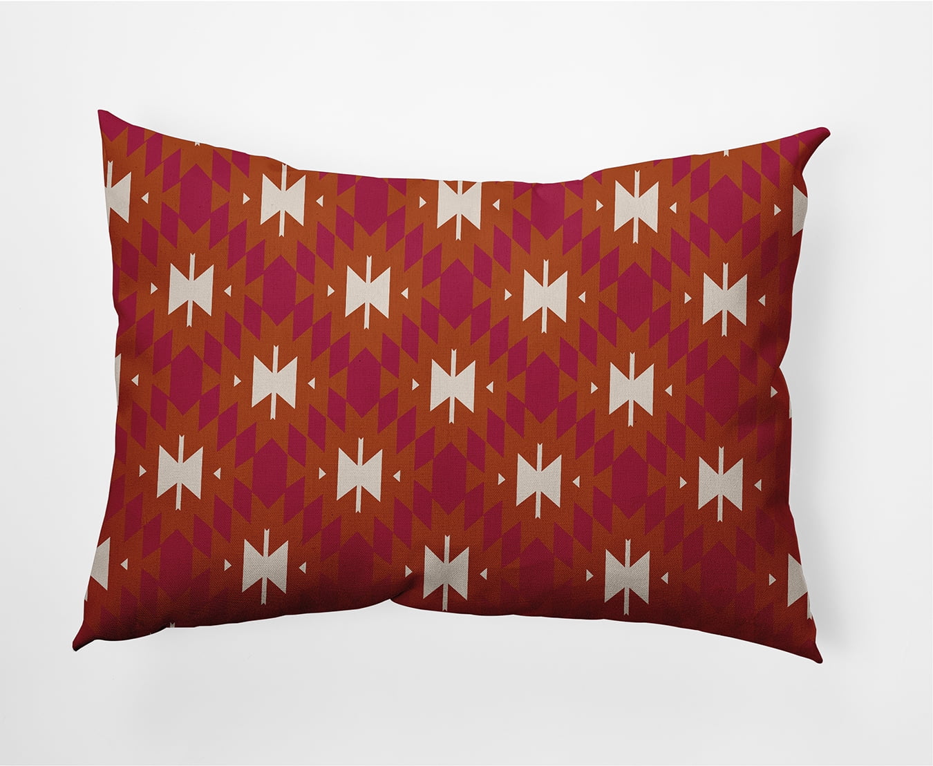 Simply Daisy 14" x 20" Geo Craze Indoor/Outdoor Polyester Throw Pillow, Dusty Orange