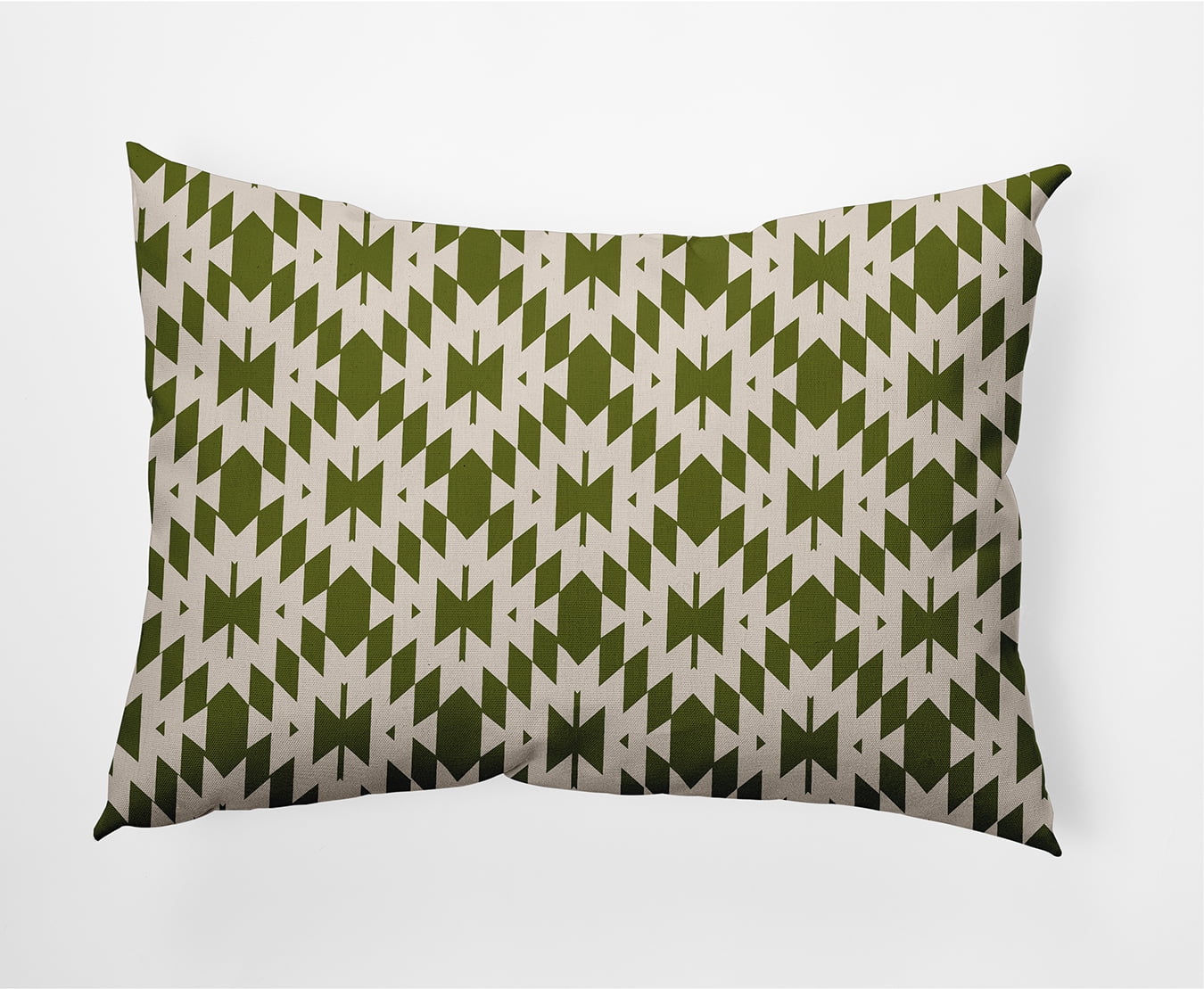 Simply Daisy 14" x 20" Geo Craze Indoor/Outdoor Polyester Throw Pillow, Olive
