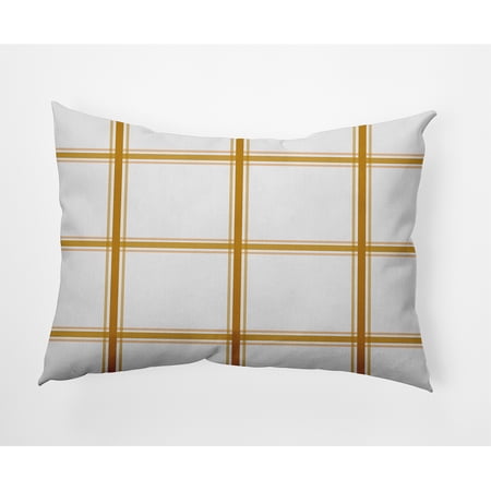 Simply Daisy 14" x 20" Geometric Indoor/Outdoor Polyester Throw Pillow, Autumn Gold