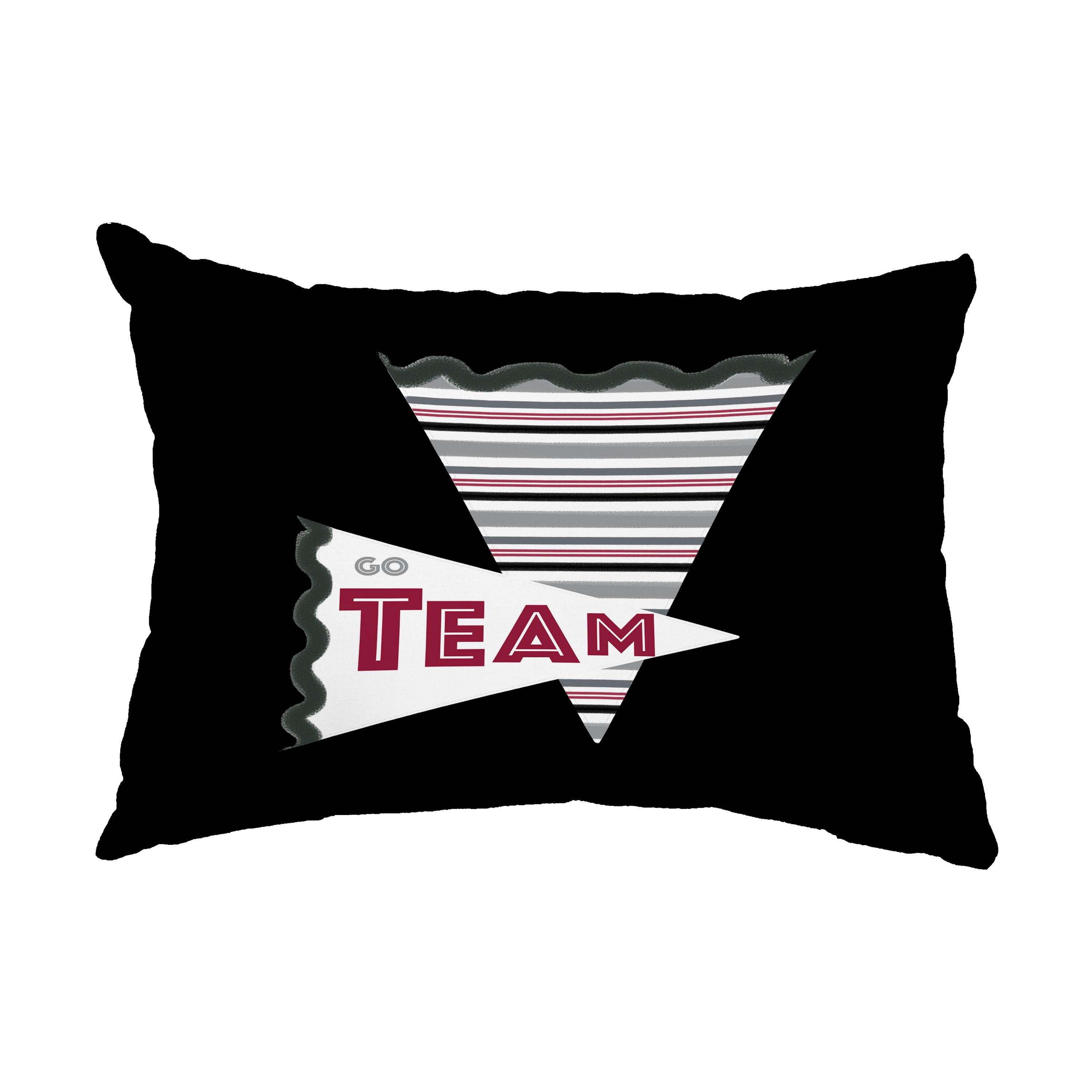 Simply Daisy, 14" x 20" Go Team! Black Decorative Word Outdoor Pillow