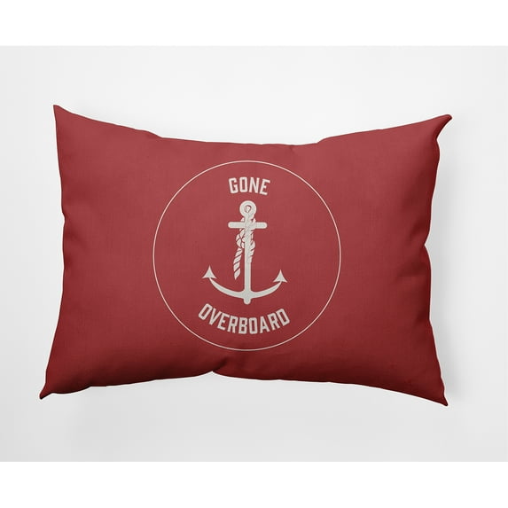 Simply Daisy 14" x 20" Gone Forever Overboard Nautical Indoor/Outdoor Throw Pillow