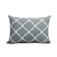 thumbnail image 1 of Simply Daisy, 14" x 20" Gray Decorative Trellis Print Throw Pillow, 1 of 2