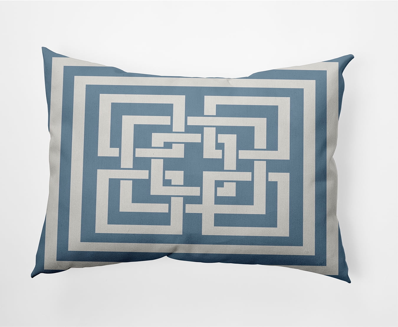 Simply Daisy 14" x 20" Greek New Key Nautical Indoor/Outdoor Throw Pillow