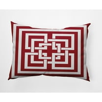 Simply Daisy, 14" x 20" Greek New Key Red Abstract Decorative Outdoor Pillow