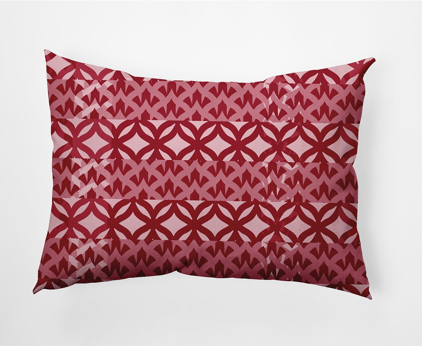 Simply Daisy, 14" x 20" Greeko Simple Red Abstract Decorative Outdoor Pillow