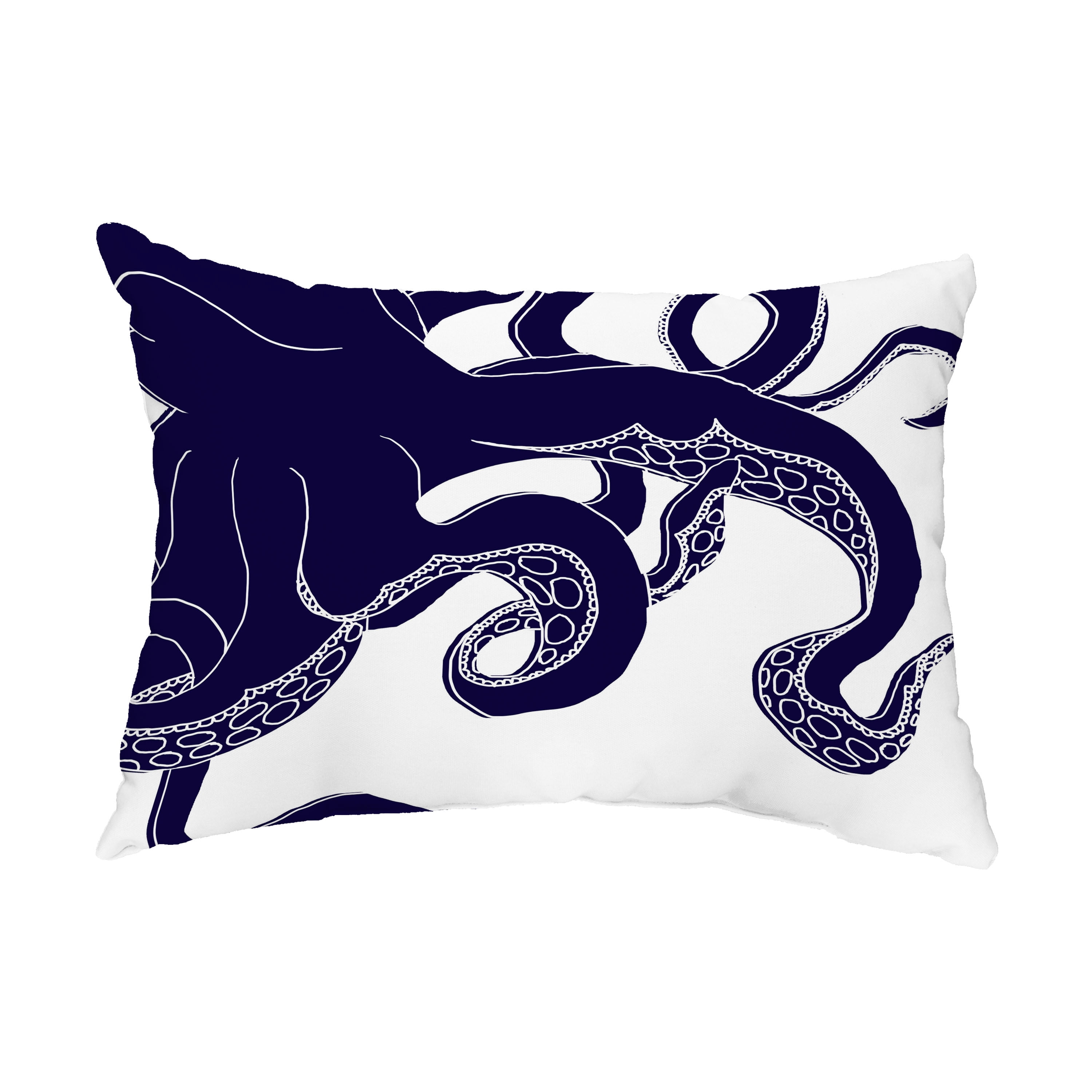 Simply Daisy, 14" x 20" Gus Navy Blue Coastal Decorative Outdoor Pillow