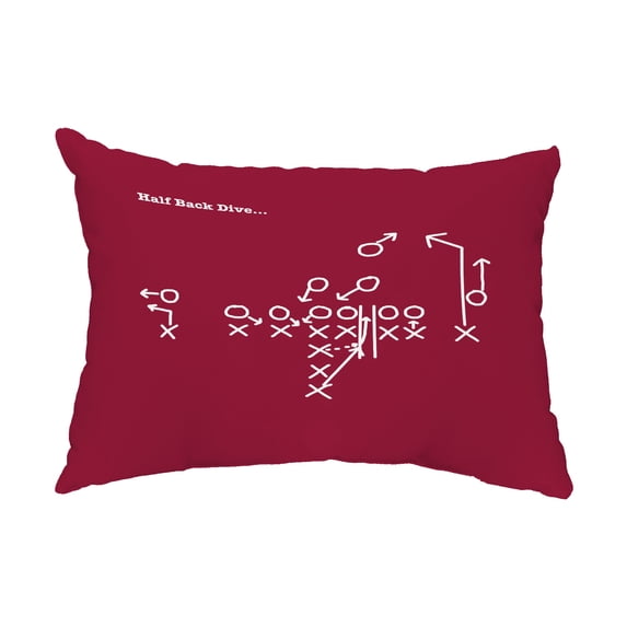 Simply Daisy, 14" x 20" Half Back Dive Cranberry Abstract Decorative Outdoor Pillow