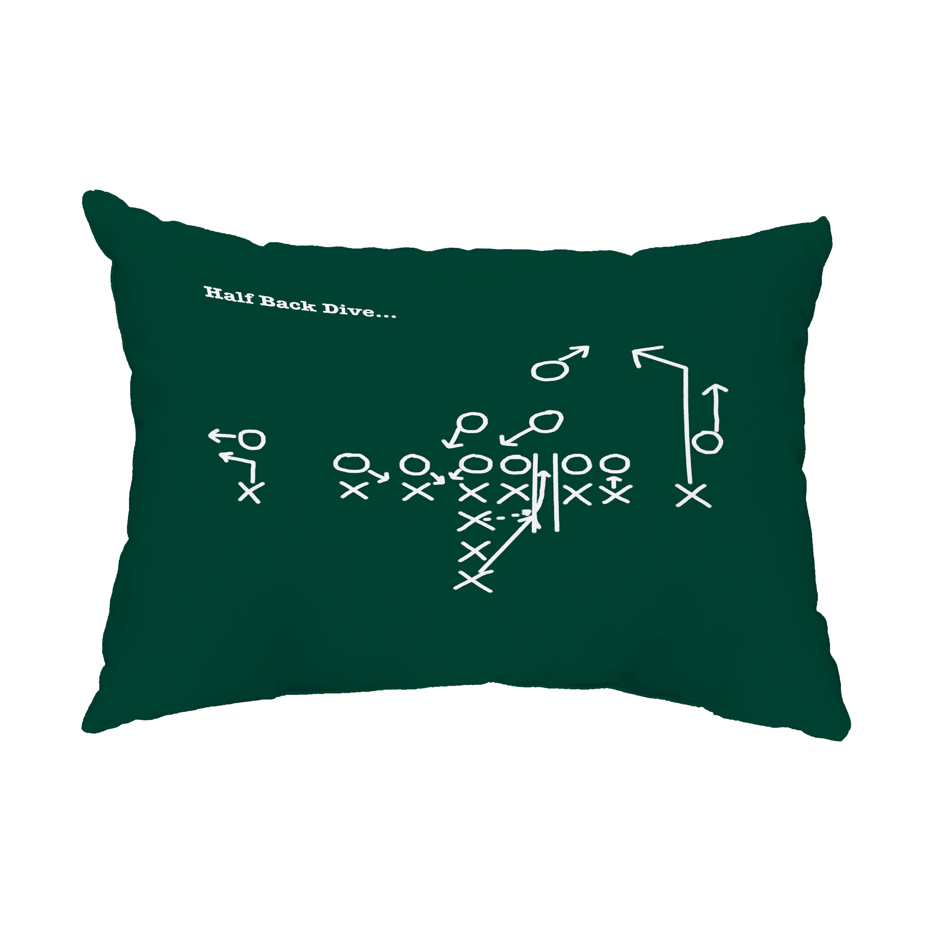 Simply Daisy, 14" x 20" Half Back Dive Green Abstract Decorative Outdoor Pillow