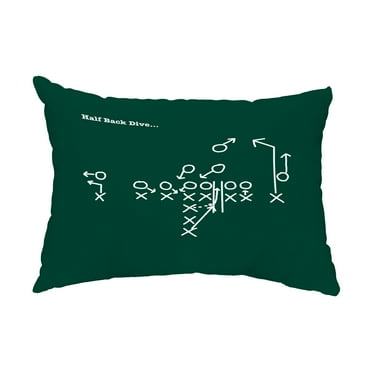 Simply Daisy, 14" x 20" Half Back Dive Green Abstract Decorative Outdoor Pillow