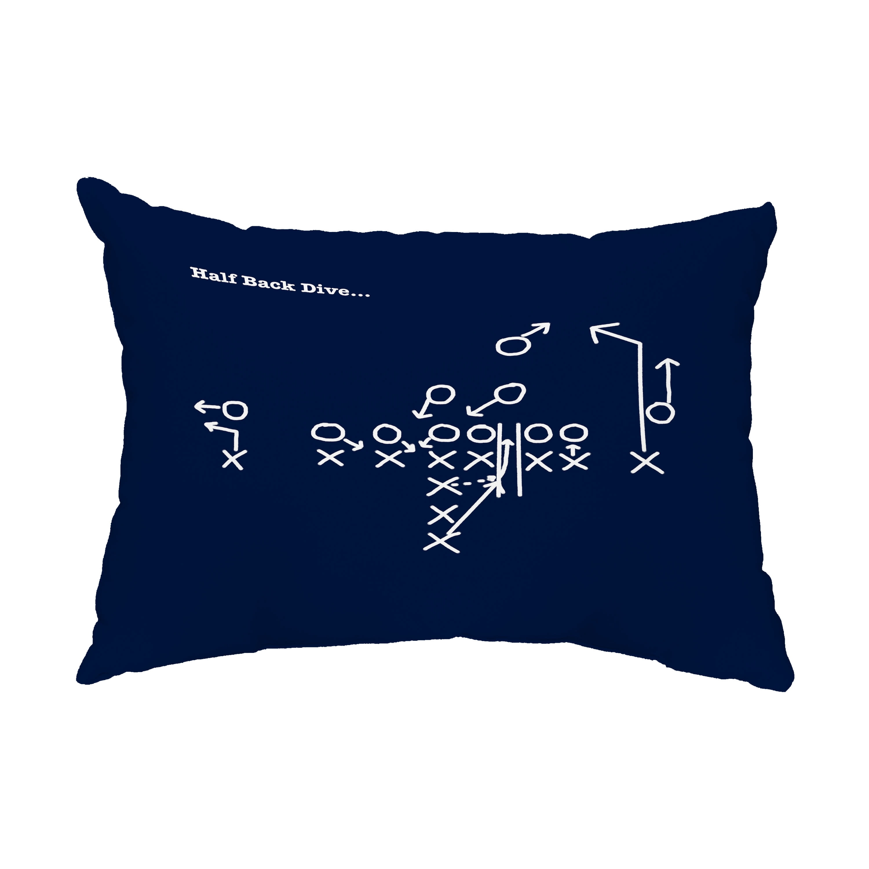 Simply Daisy, 14" x 20" Half Back Dive Navy Blue Abstract Decorative Outdoor Pillow