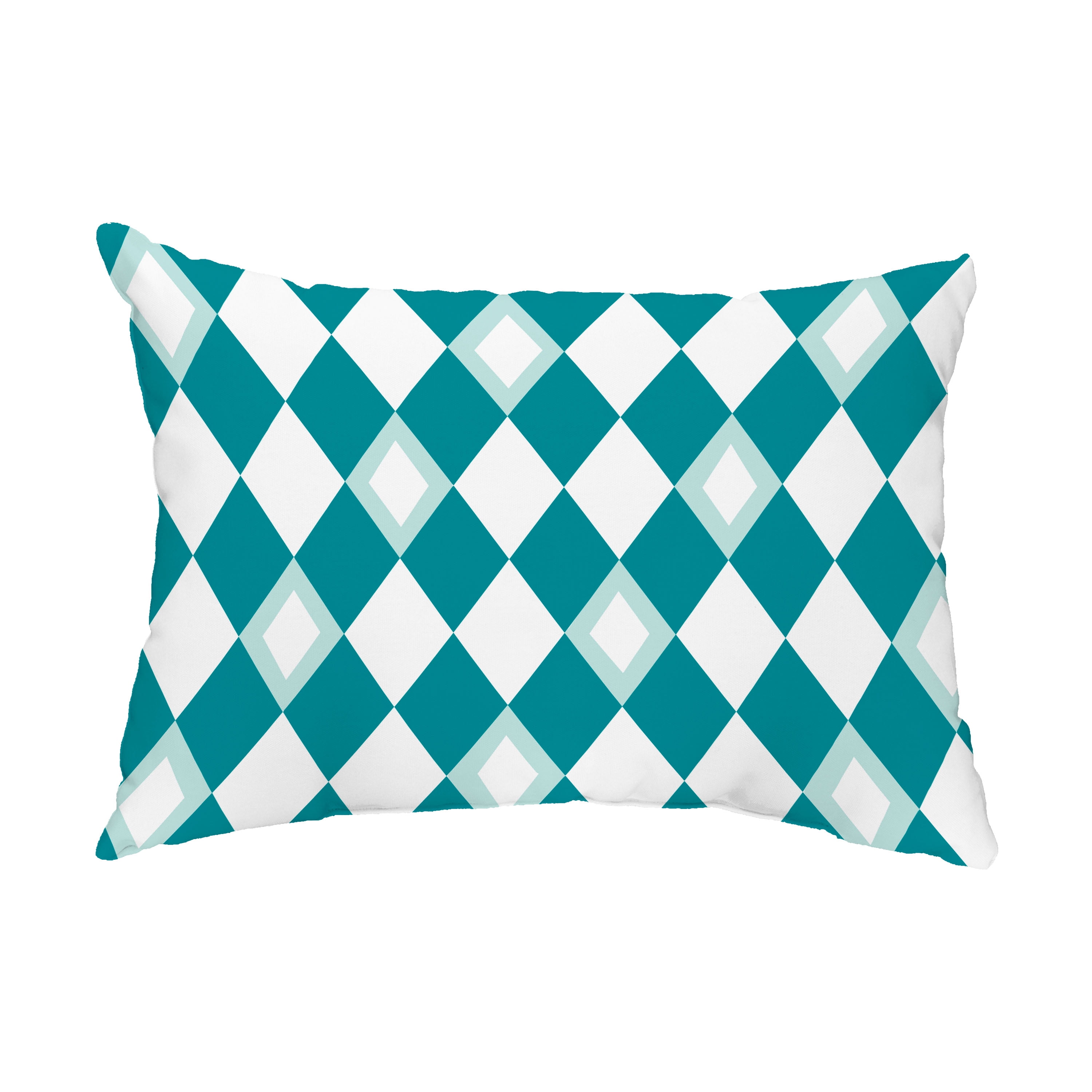 Simply Daisy, 14" x 20" Harlequin Blue Abstract Decorative Outdoor Pillow