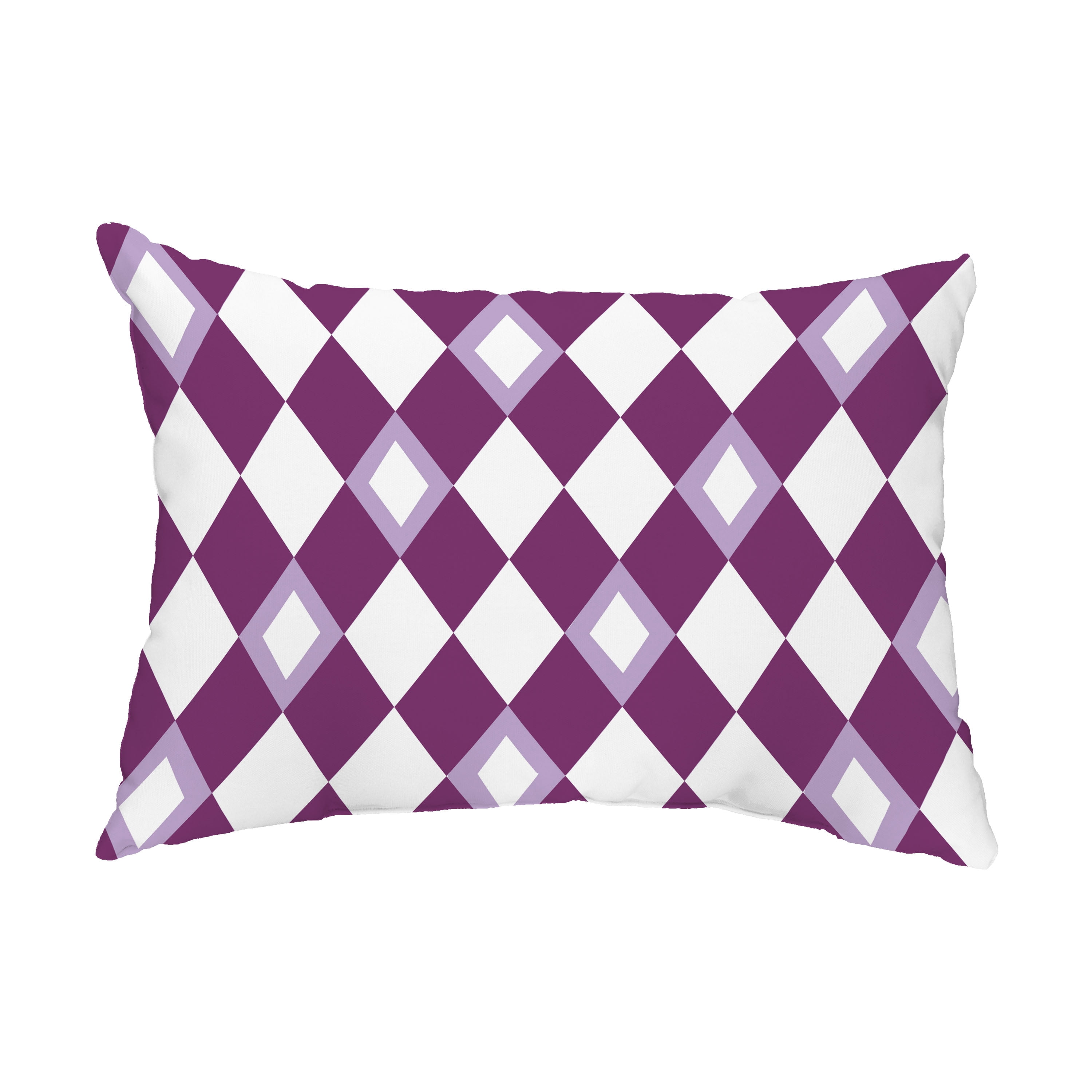 Simply Daisy, 14" x 20" Harlequin Purple Abstract Decorative Outdoor Pillow