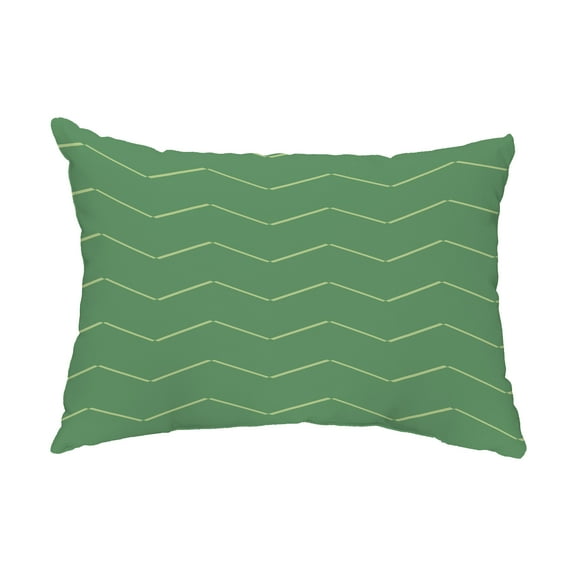 Simply Daisy, 14" x 20" Harlequin Stripe Green Abstract Decorative Outdoor Pillow