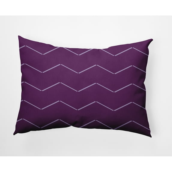 Simply Daisy, 14" x 20" Harlequin Stripe Purple Abstract Decorative Outdoor Pillow