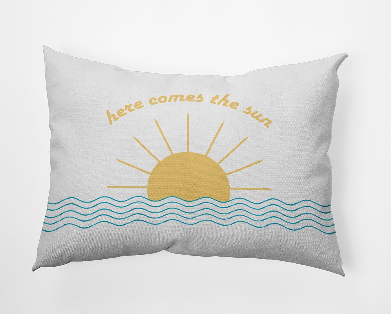 Simply Daisy 14" x 20" Here Comes The Sun Decorative Throw Pillow, Carribbean Turquoise (1 count)