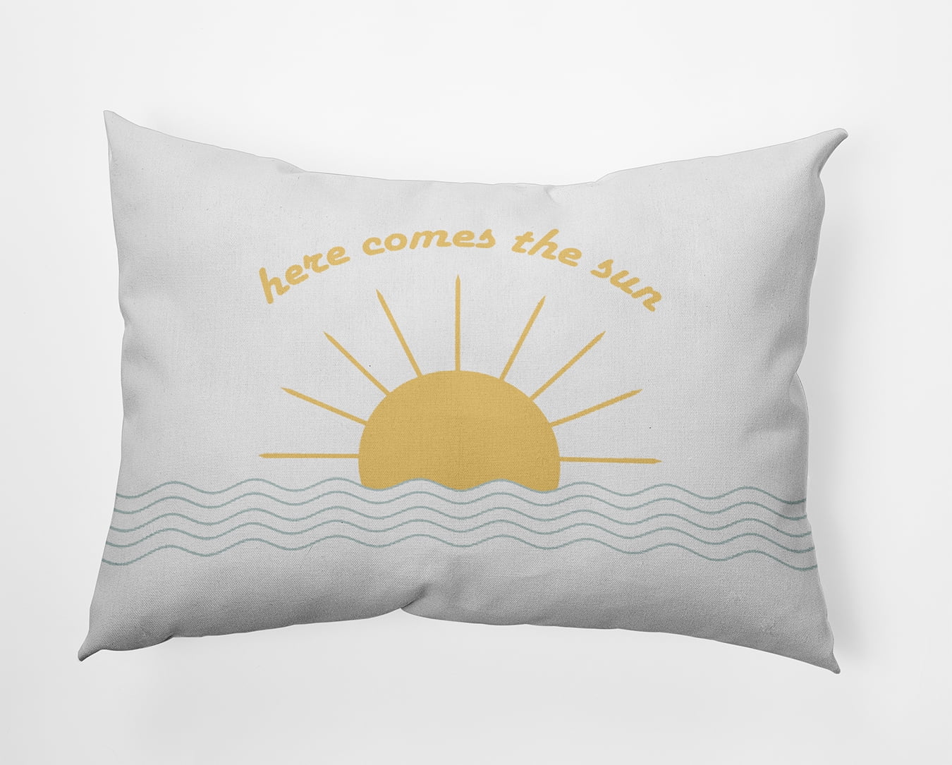 Simply Daisy 14" x 20" Here Comes The Sun Indoor/Outdoor Throw Pillow, Aqua (1 count)