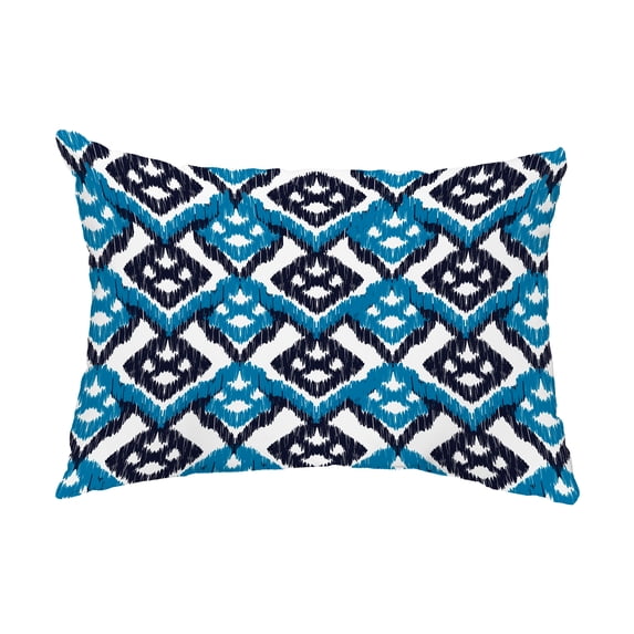 Simply Daisy, 14" x 20" Hipster Blue Decorative Abstract Outdoor Throw Pillow