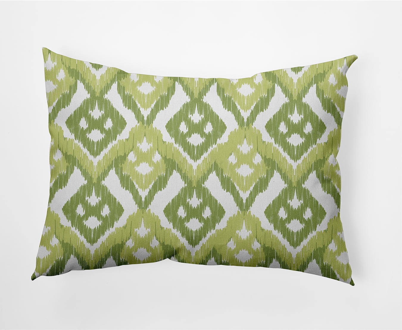 Green Ikat 14" x 20" Outdoor Decorative Throw Pillow
