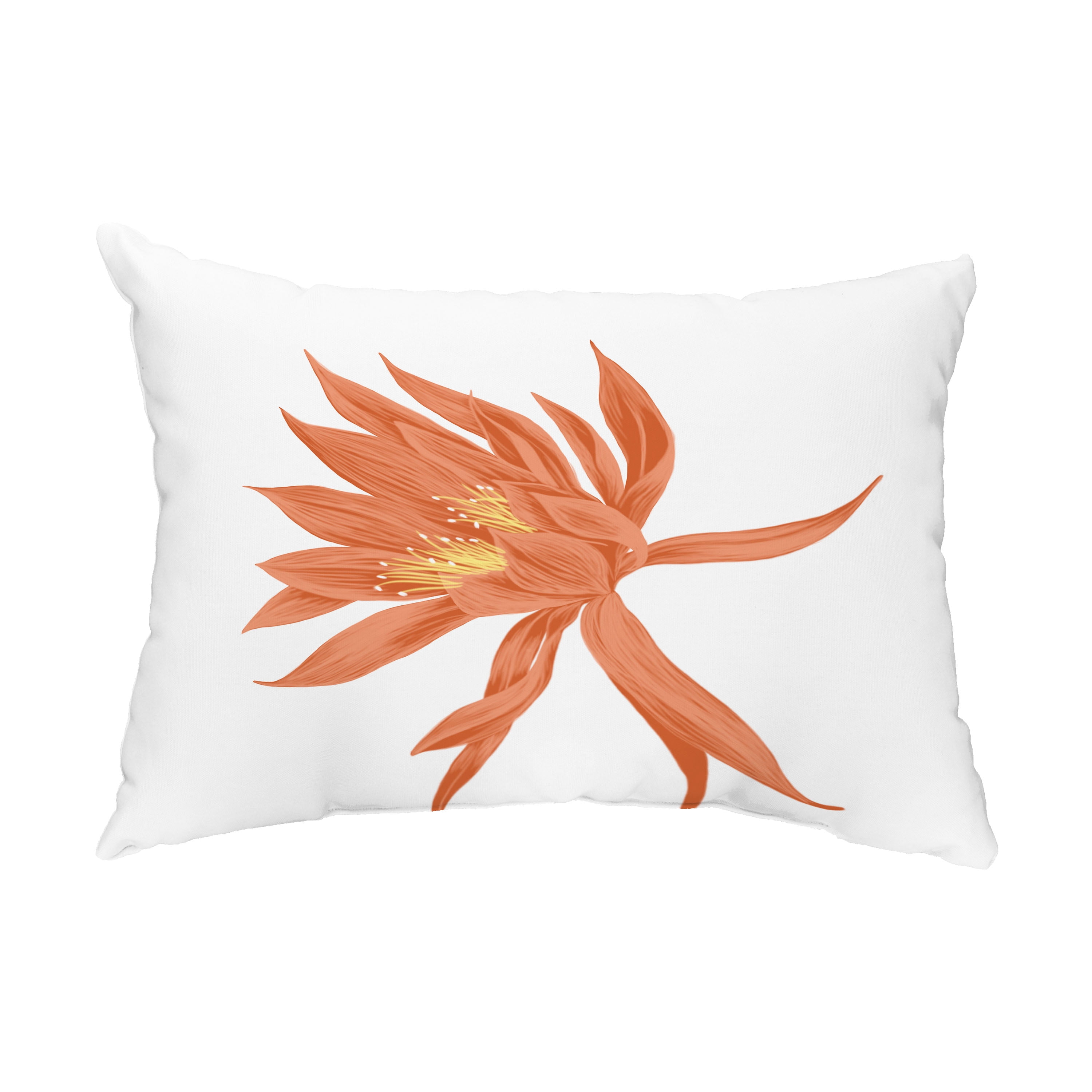 Simply Daisy, 14" x 20" Hojaver Orange Floral Decorative Outdoor Pillow