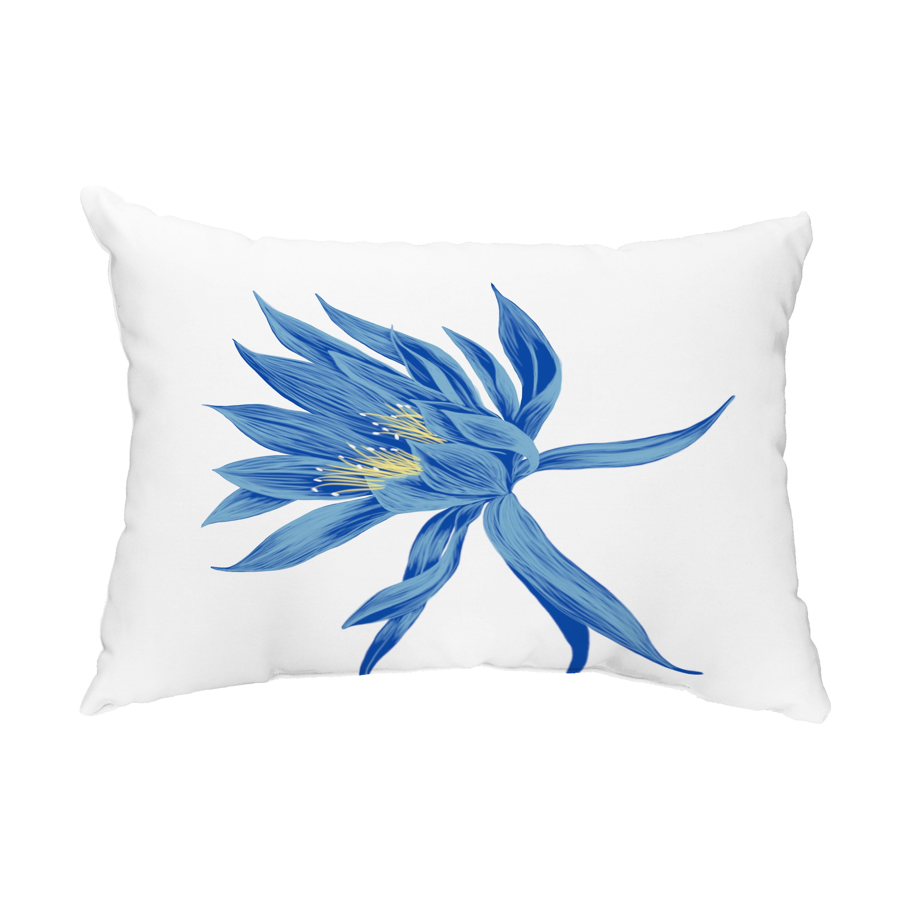 Simply Daisy, 14" x 20" Hojaver Royal Blue Floral Decorative Outdoor Pillow