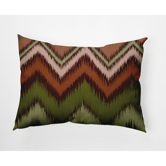Simply Daisy 14" x 20" Ikat Chevron Decorative Throw Pillow, Pomegranate