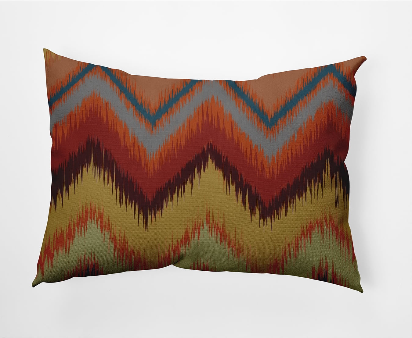 Simply Daisy 14" x 20" Ikat Chevron Decorative Throw Pillow, Sienna
