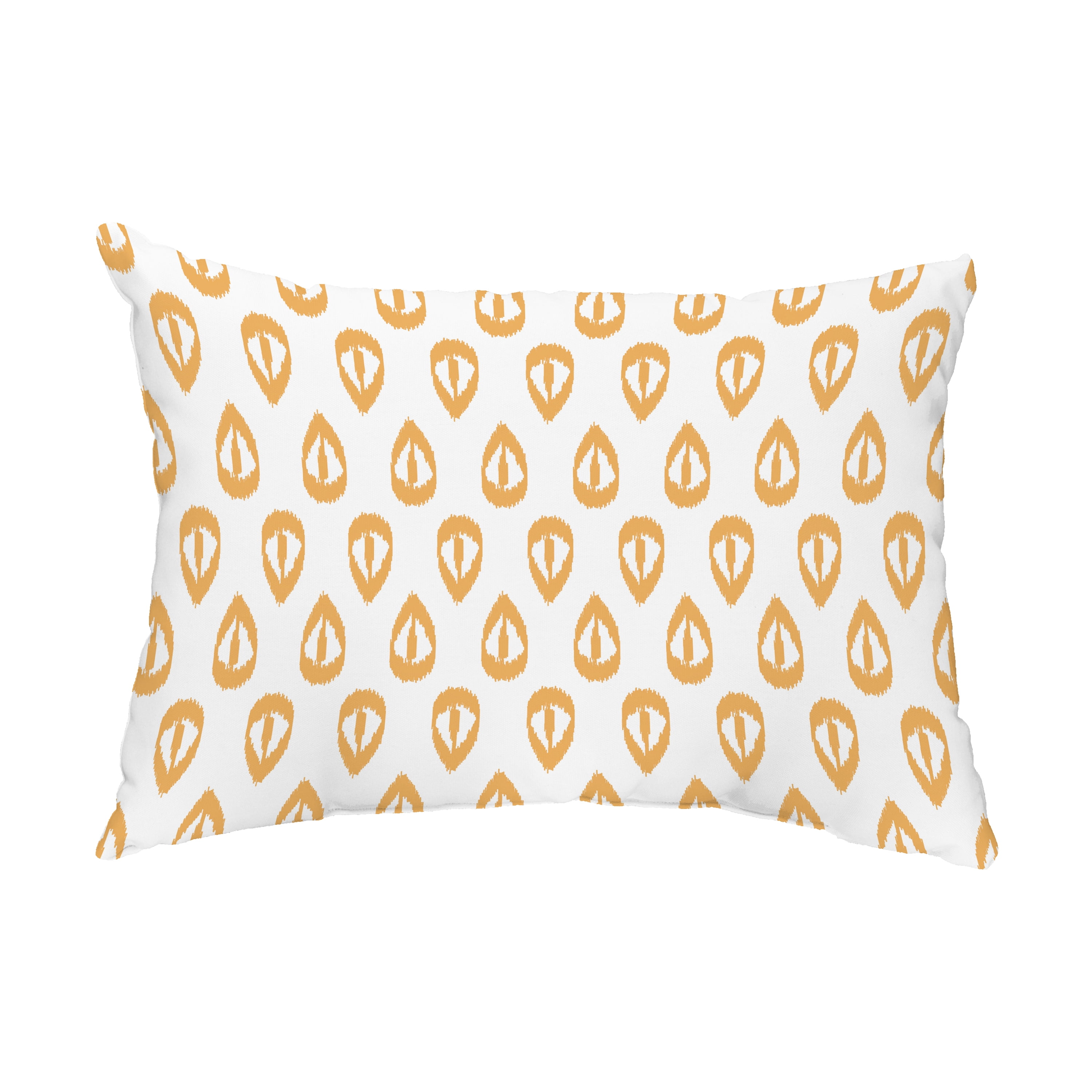 Simply Daisy, 14" x 20" Ikat Tears Gold Decorative Ikat Outdoor Throw Pillow