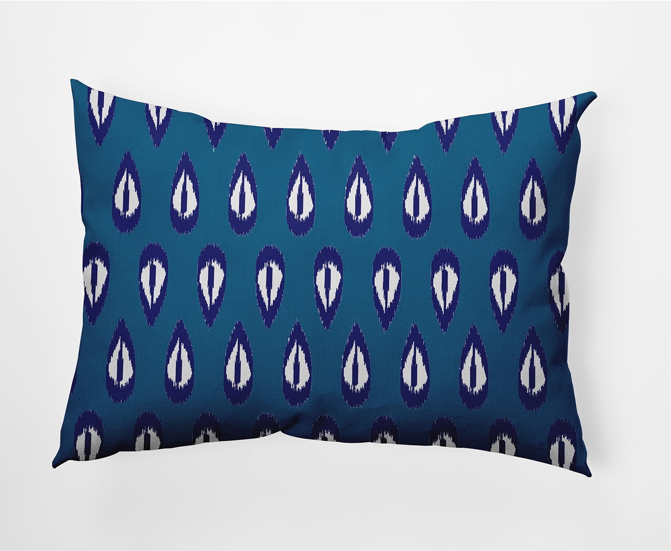 Simply Daisy 14" x 20" Ikat Tears Indoor/Outdoor Polyester Throw Pillow, Autumn Blue