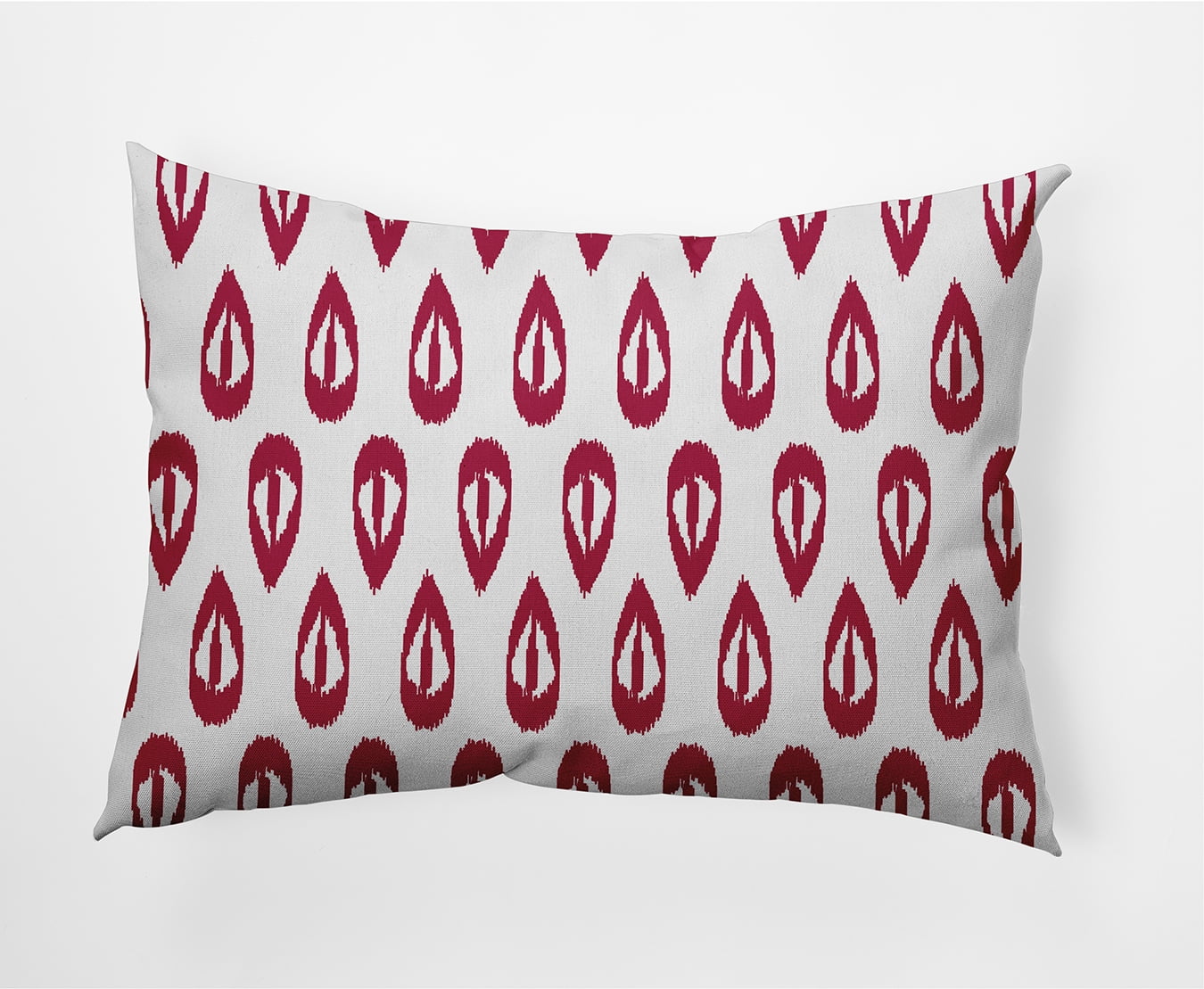 Simply Daisy 14" x 20" Ikat Tears Indoor/Outdoor Polyester Throw Pillow, Cranberry